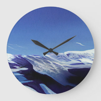 Reloj Redondo Grande Colinas nevadas, panorama invernal