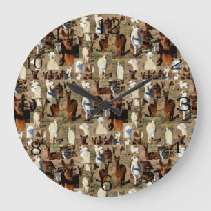 Reloj Redondo Grande Collage de fotos de la Alpaca,