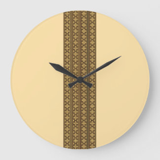 Reloj Redondo Grande Collar de cruz Telet sobre marrón