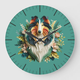 Reloj Redondo Grande Collie Clock