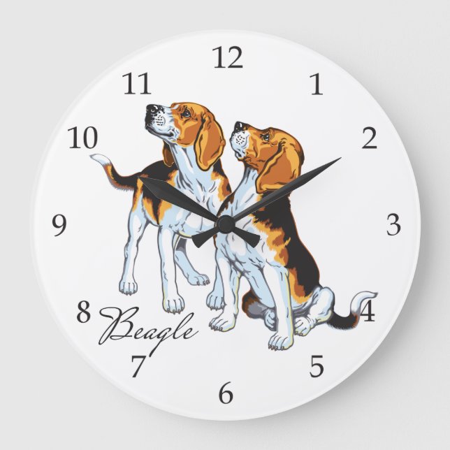 Reloj Redondo Grande colmenas beagles (Anverso)