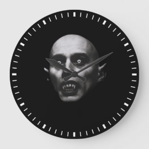 Reloj Redondo Grande Colmillos de vampiro gótico de terror