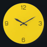Reloj Redondo Grande Color amarillo dorado FFD700 con opción Añadir su<br><div class="desc">Agregue un nombre, iniciales o algún texto, o mantenga el color solo. Coordenadas de color con otros elementos del almacén basadas en el nombre y el código HEX (triplete hexadecimal de seis dígitos) mostrado. Utilice este código para mezclar, hacer coincidir y personalizar de cualquier otro elemento para ir con esto,...</div>