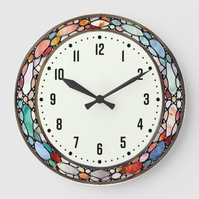 Reloj Redondo Grande color Art Deco (Anverso)