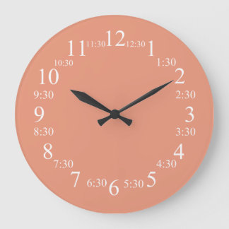 Reloj Redondo Grande Color clásico salmón oscuro coincidente