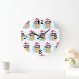 Reloj Redondo Grande color de cona de helado