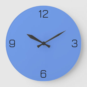 Reloj Redondo Grande Color de flor de maíz azul 6495ED - Opción para ag