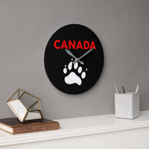 Reloj Redondo Grande Color de impresión de pie para animales de Canadá