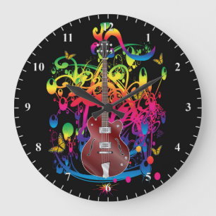 Reloj Redondo Grande Color de la guitarra del bajo