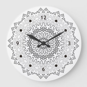 Reloj Redondo Grande Color de su propio MANDALA - Libro 4 de color DIY