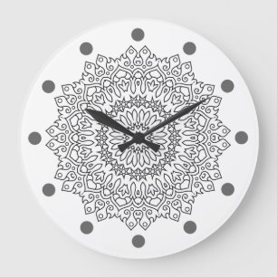 Reloj Redondo Grande Color de su propio MANDALA - Libro 4 de color DIY