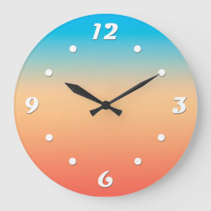 Reloj Redondo Grande Color gris oscuro degradado de color azul beige su