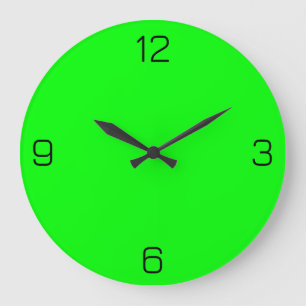 Reloj Redondo Grande Color Lime Green 00FF00 - Con opción para agregar