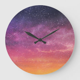 Reloj Redondo Grande Color mágico: Encantando el fondo del cielo.