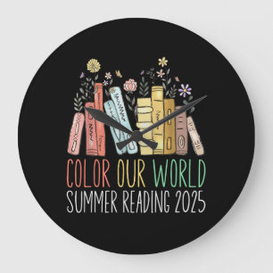 Reloj Redondo Grande Color Nuestra Lectura Mundial De Verano 2025