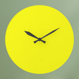Reloj Redondo Grande Color sólido neón amarillo