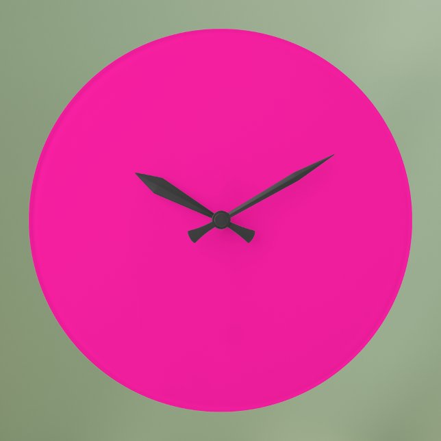 Reloj Redondo Grande Color sólido neón rosado (Subido por el creador)