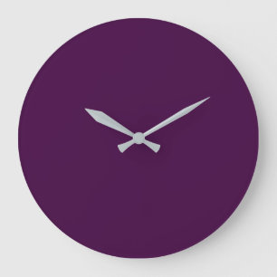 Reloj Redondo Grande Color sólido púrpura de berenjena