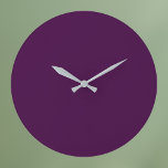 Reloj Redondo Grande Color sólido púrpura de berenjena<br><div class="desc">Color sólido púrpura de berenjena</div>