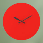 Reloj Redondo Grande Color sólido rojo de la manzana dulce<br><div class="desc">Color sólido rojo de la manzana dulce</div>