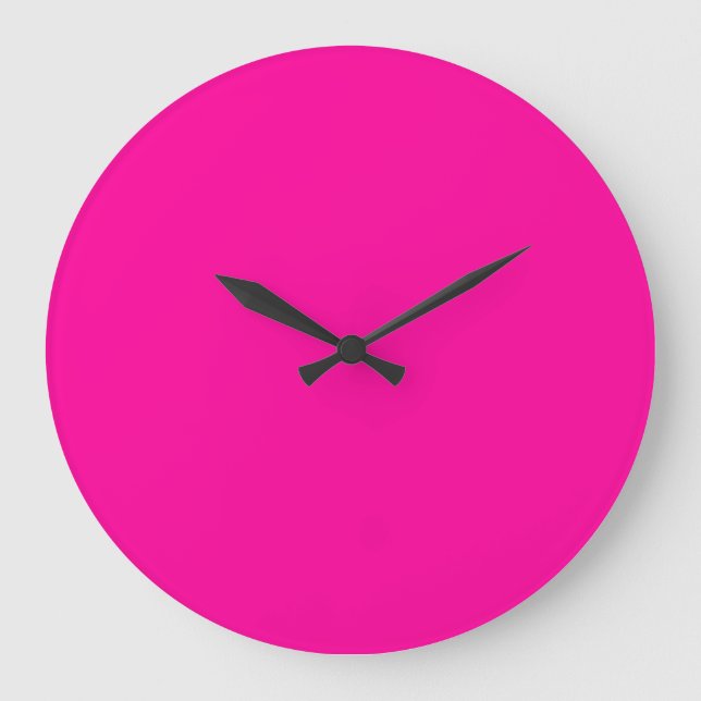 Reloj Redondo Grande Color Sólido Rosa Neon (Anverso)