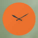 Reloj Redondo Grande Color sólido tigre naranja<br><div class="desc">Color sólido tigre naranja</div>