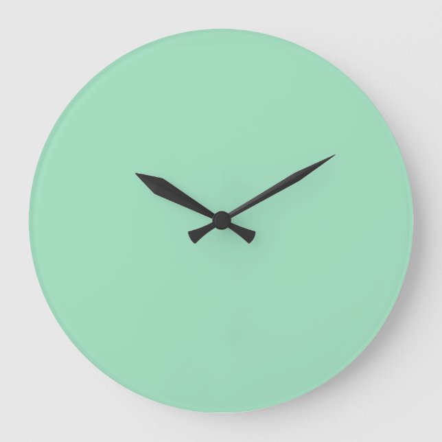 Reloj Redondo Grande Color sólido verde de la marea (Anverso)