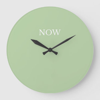 Reloj Redondo Grande Color Verde Pistacho Claro Pastel AHORA Mindfulnes