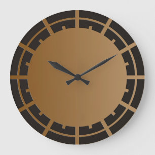 Reloj Redondo Grande COLOREE SOLAMENTE el marrón de las pendientes - su