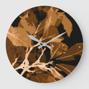 Reloj Redondo Grande Colores de otoño, hojas 6