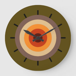 Reloj Redondo Grande Colores de otoño - Naranja rojo moreno verde marró