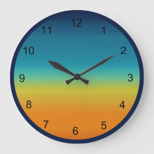 Reloj Redondo Grande Colores del Atardecer del Sudoeste