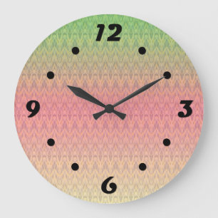 Reloj Redondo Grande Colores gradiente tonos pastel ornamental rosa ver