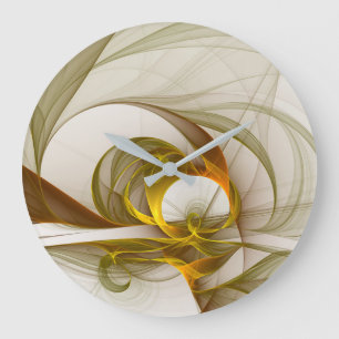 Reloj Redondo Grande Colores modernos abstractos de metal precioso Frac