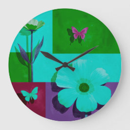 Reloj Redondo Grande Colorful Art Round Wall Art