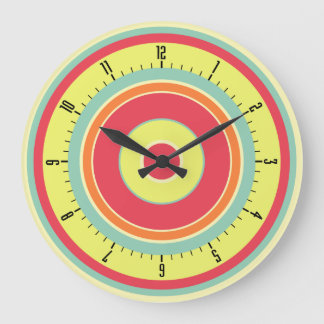 Reloj Redondo Grande Colorful Concentric Circles 01