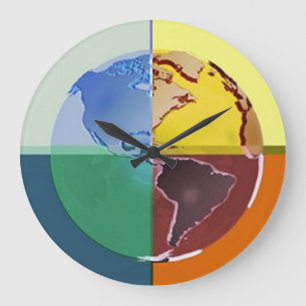 Reloj Redondo Grande Colorful Globe Wall Clock