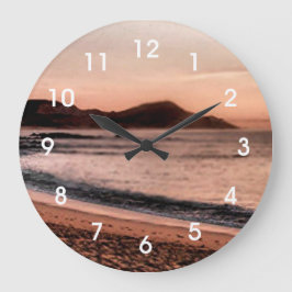 Reloj Redondo Grande Colorida puesta de sol de Cabo