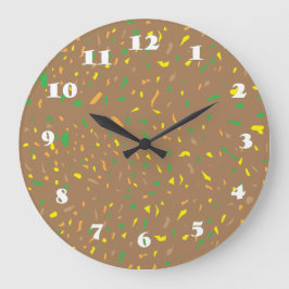 Reloj Redondo Grande Coloridas piezas de Terrazzo