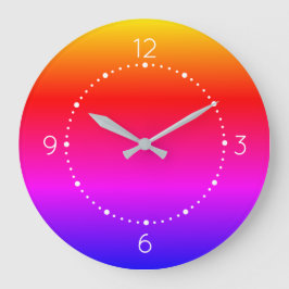 Reloj Redondo Grande Colorido Brillante Fluyente Campo de Color Alegre