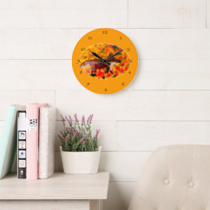 Reloj Redondo Grande Colorido Wildlife Art Otumn Fox