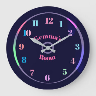 Reloj Redondo Grande Coloridos Nos Gemma's Room Text on Young Kids Cloc