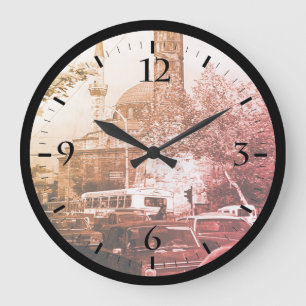 Reloj Redondo Grande Columna de Constantino Estambul Turquía Vintage Gr