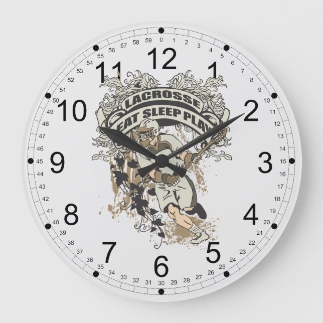 Reloj Redondo Grande Coma, duerma, juegue LaCrosse (Anverso)