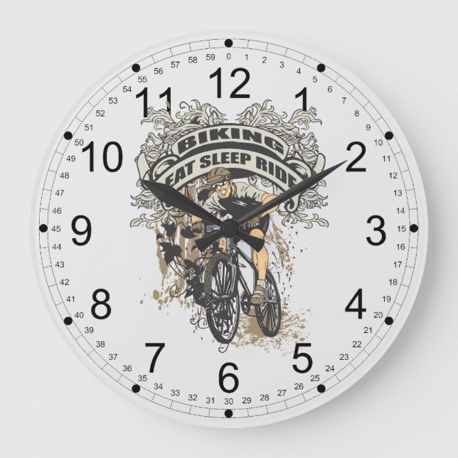 Reloj Redondo Grande Coma, duerma, monte Biking (Anverso)