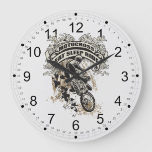 Reloj Redondo Grande Coma, duerma, monte el motocrós