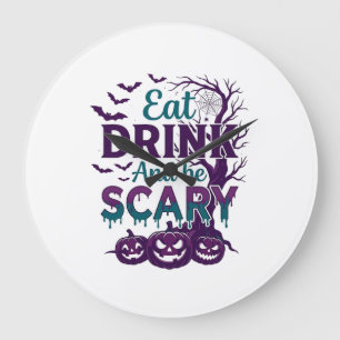 Reloj Redondo Grande Come Bebé Sé Espantoso Halloween Arbol Espeluznant