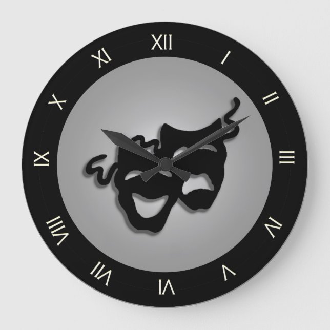 Reloj Redondo Grande Comedy and Tragedy Theater Masks (Anverso)