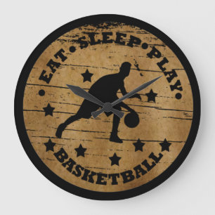 Reloj Redondo Grande Comer Dormir Jugar Baloncesto