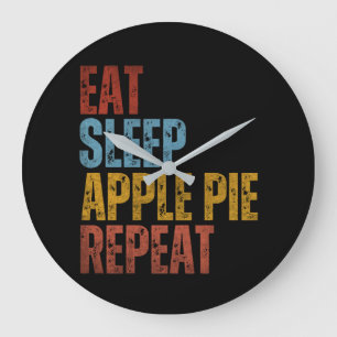 RELOJ REDONDO GRANDE COMER DORMIR PASTEL DE MANZANA REPETIR